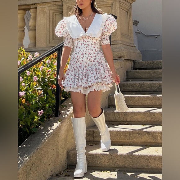 New Arrivals White Floral Mini Dress - Picture 2 of 7